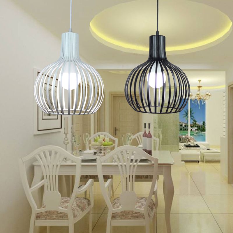 Luminaire de pendentif sphérique de style loft 1 lampe suspension du plafond en métal de bulbe