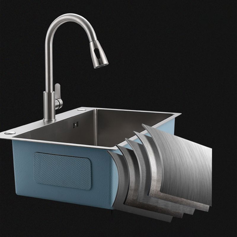 Contemporary Kitchen Sink Corrosion Resistant Kitchen Sink with Faucet