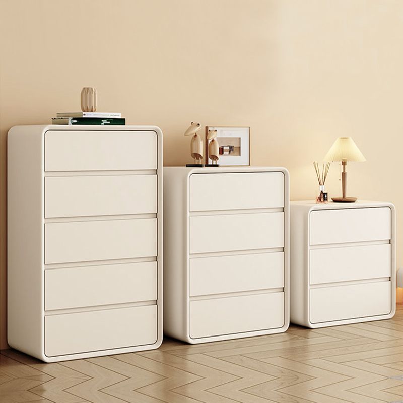 Scandinavian Pine Vertical Storage Chest with Soft-Close Drawers for Home