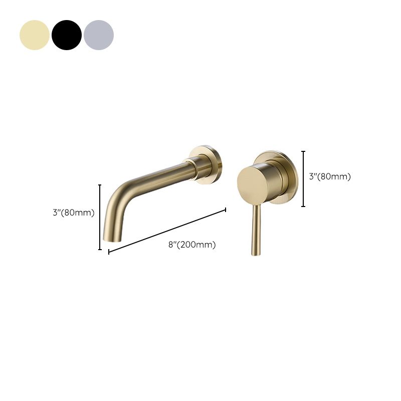 Wall Mounted Faucet 2 Holes Bathroom Faucet with Single Lever Handle