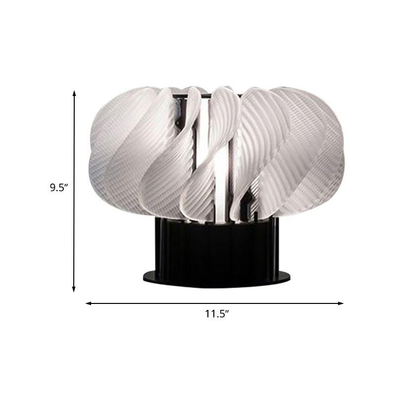 Acryl gebogene Panel Desk Light Moderne LED -Tischlampe in Weiß und Schwarz mit Spiraldesign