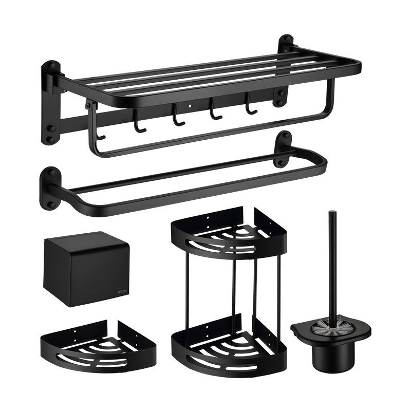 Modern Bathroom Accessory Set Bath Shelf Towel Bar Matte Black Bath Hardware Set