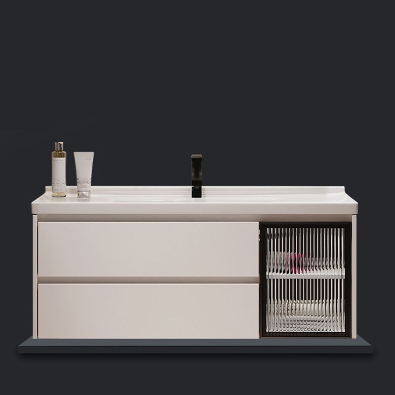 Modern Sink Vanity Bathroom Color Block Wall Mount Vanity Cabinet