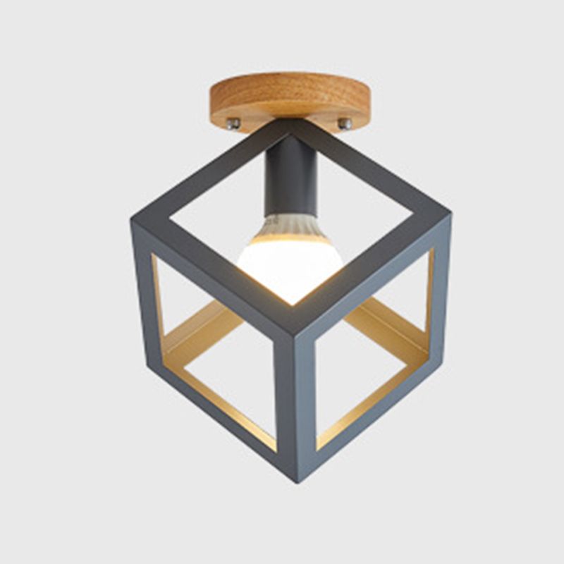 Geometric Shape Metal Flush Ceiling Light Modern 1 Light Flush Mount Light Fixture