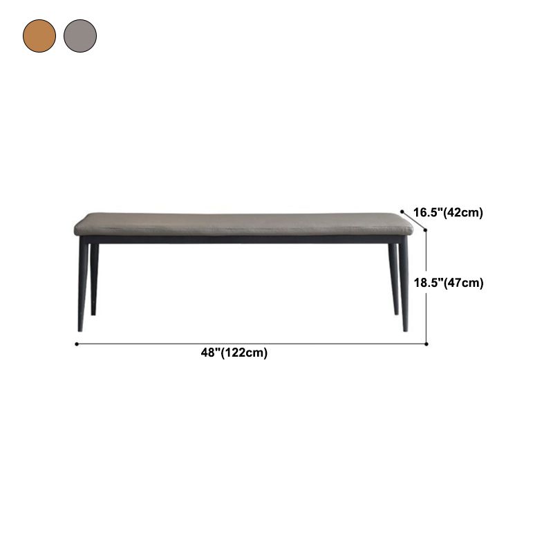 Modern Solid Color Seating Bench Upholstered Bench with Cushioned