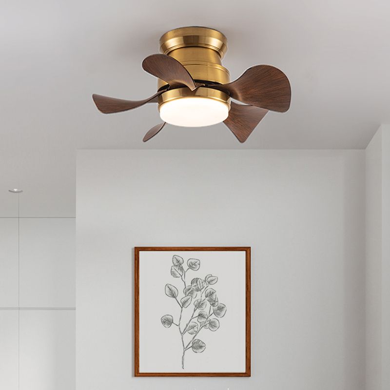 Metal Fan Shape Ceiling Fans Kid Style Single-Light Ceiling Fan Fixtures