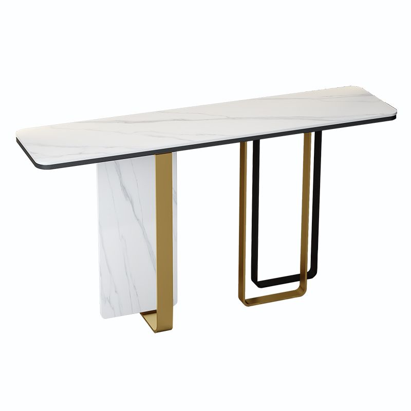 White/Black Table Glam Rectangle Console Table for Hall 31.5" High