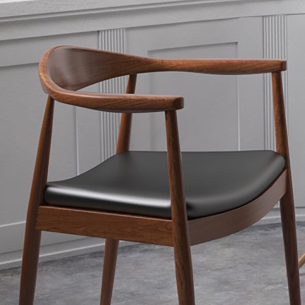 Modern Home Wood Open Back Dining Room Upholstered Arm Chair