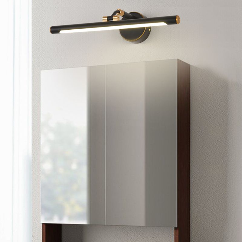 Modern Metal Adjustable Vanity Light Black Strip LED Mirror Light for Bathroom