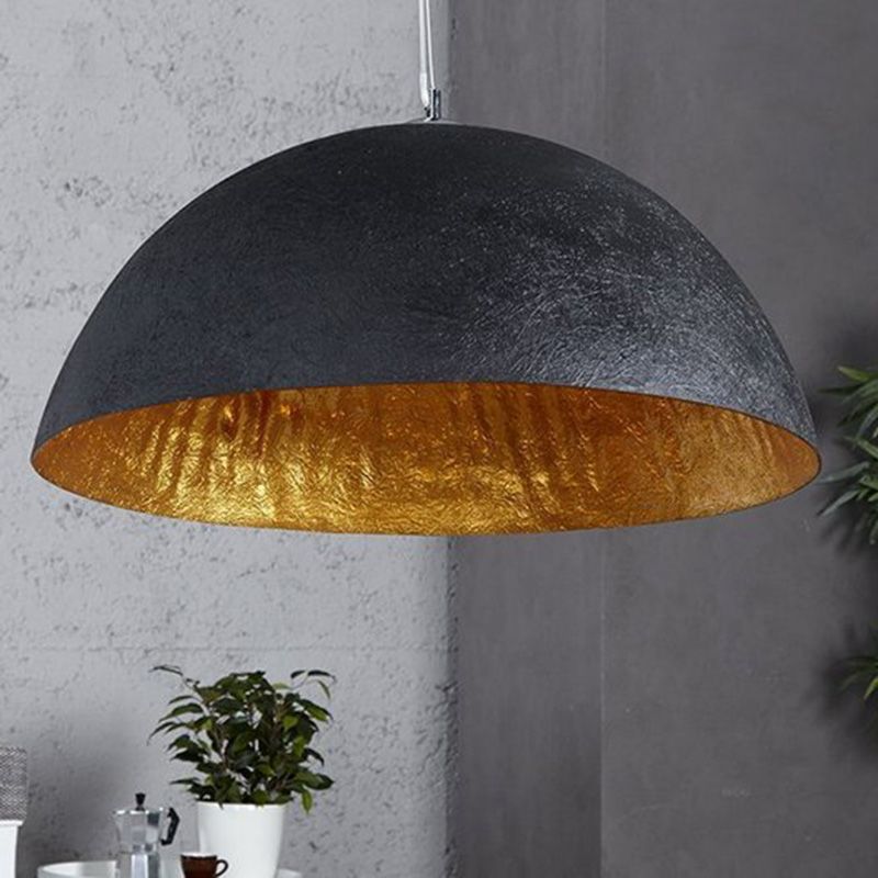 Metal Black Hanging Ceiling Light Dome Shaped Industrial Style Hanging Pendant Light