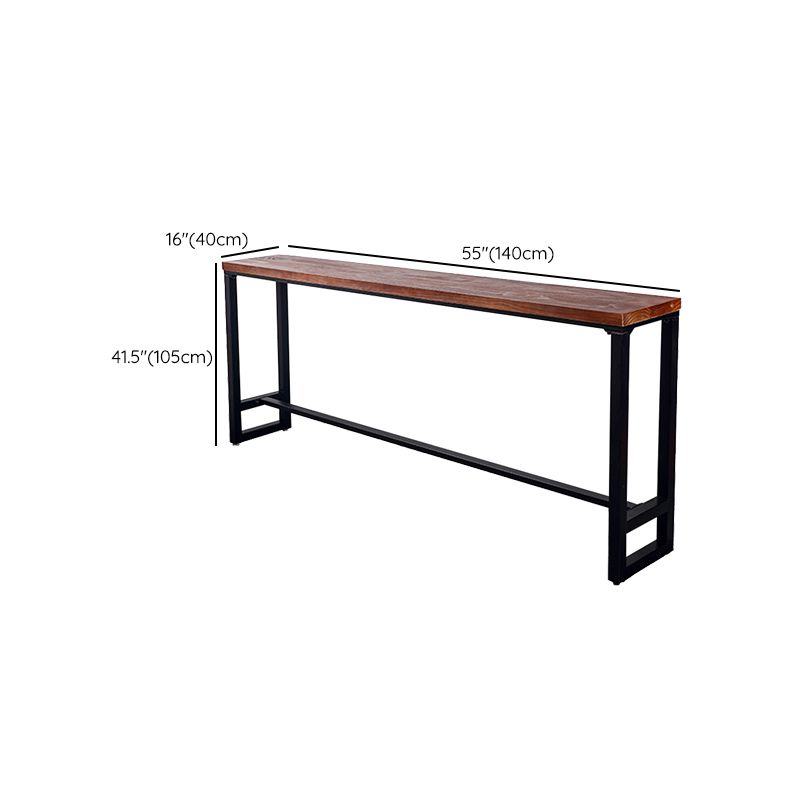 Industrial Style Bistro Bar Table Rectangle Wood Bar Table for Dining Room