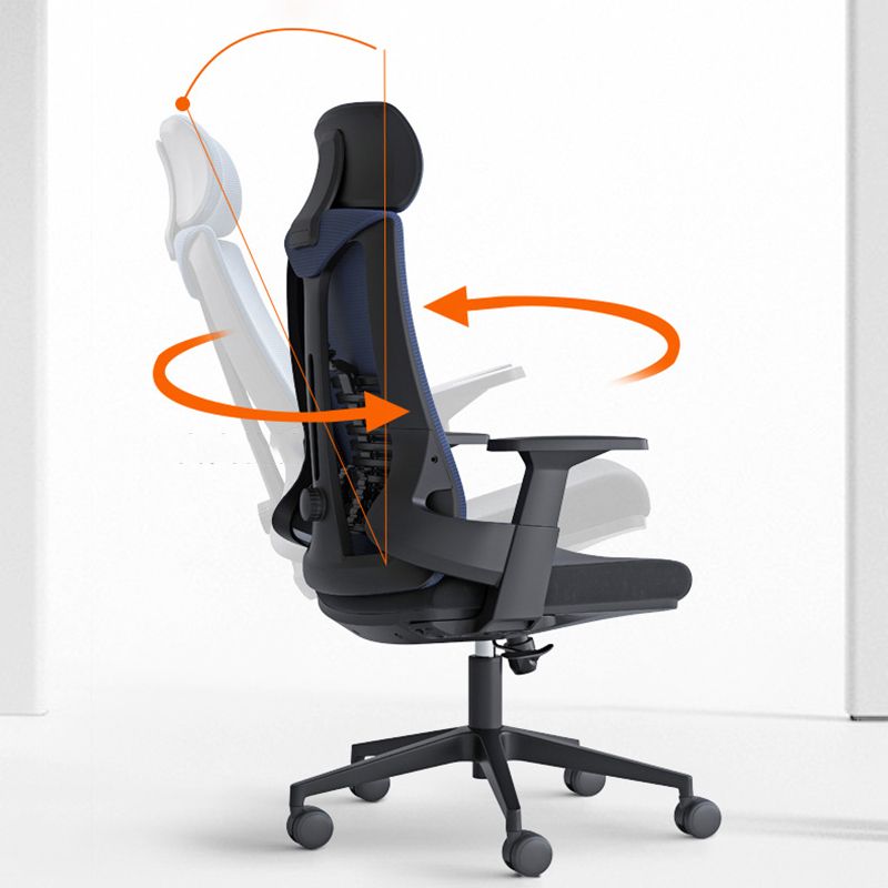 Modern Fixed Arms Office Chair Tilt Mechanism No Distressing Ergonomic Chair with Wheels