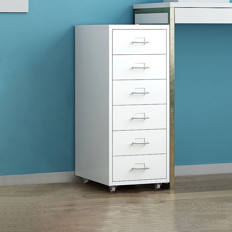 Traditional Metal Cabinet Drawers and Castors File Cabinet for Home or Office