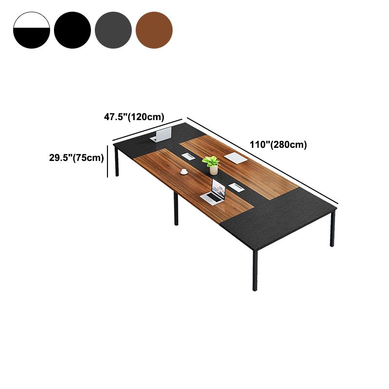 Modern Rectangular Office Desk with Metal Legs Manufactured Wood Desk for Home