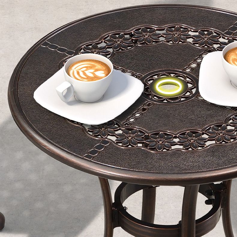 Aluminum Side Table Industrial Round Rust Resistant Patio Table