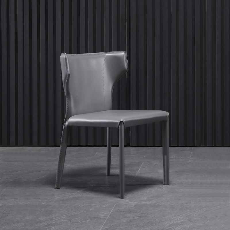 Contemporary Dining Chair with Metal Legs Wingback Parsons Chair for Home Use