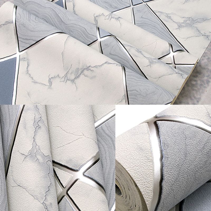 Natural Color Marble Effect Wallpaper Stain-Resistant Flock Textured Wall Covering for Bathroom