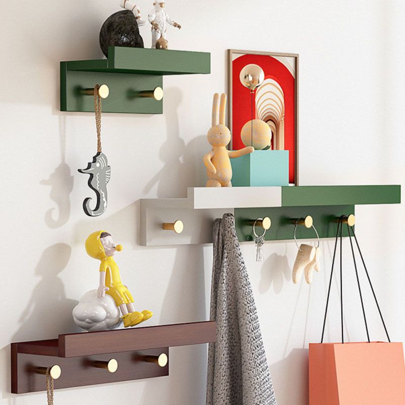 Wall-Mounted Coat Hanger Wood Modern Coat Rack for Living Room