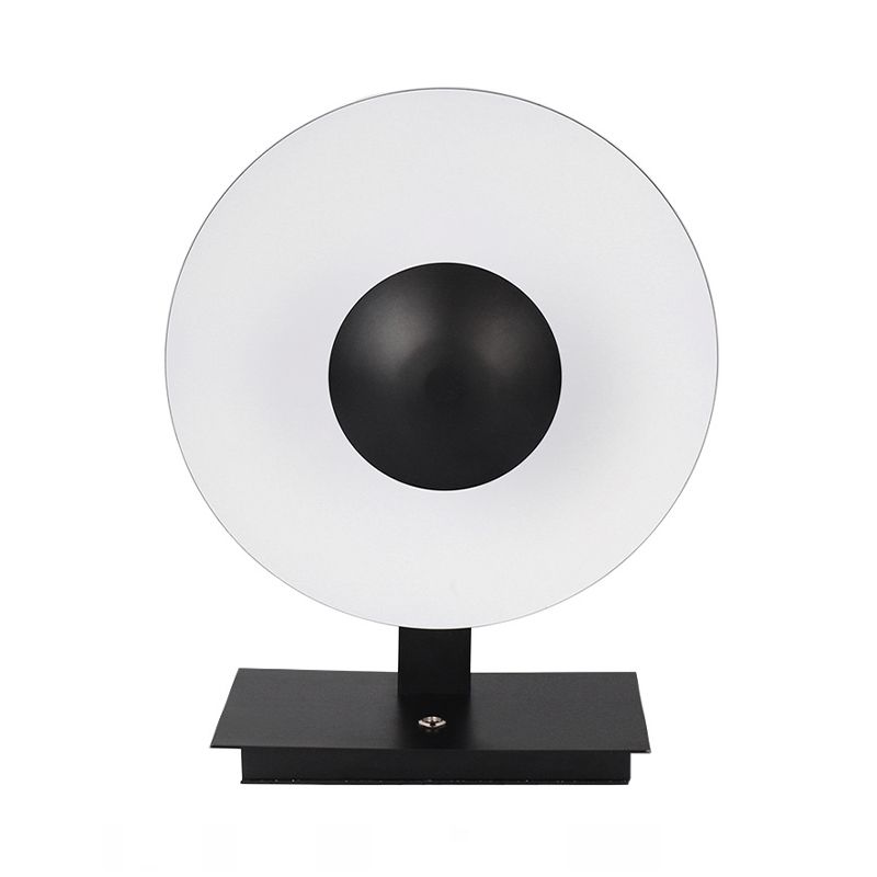 Metal Round Task Lighting Contemporary LED Reading Book Light in Black for Bedside