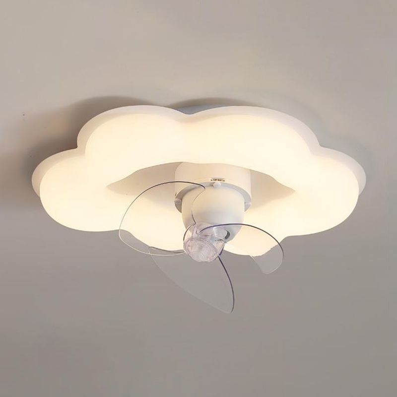 3-Blade Modernism Ceiling Fan White LED Fan with Light for Dining Room