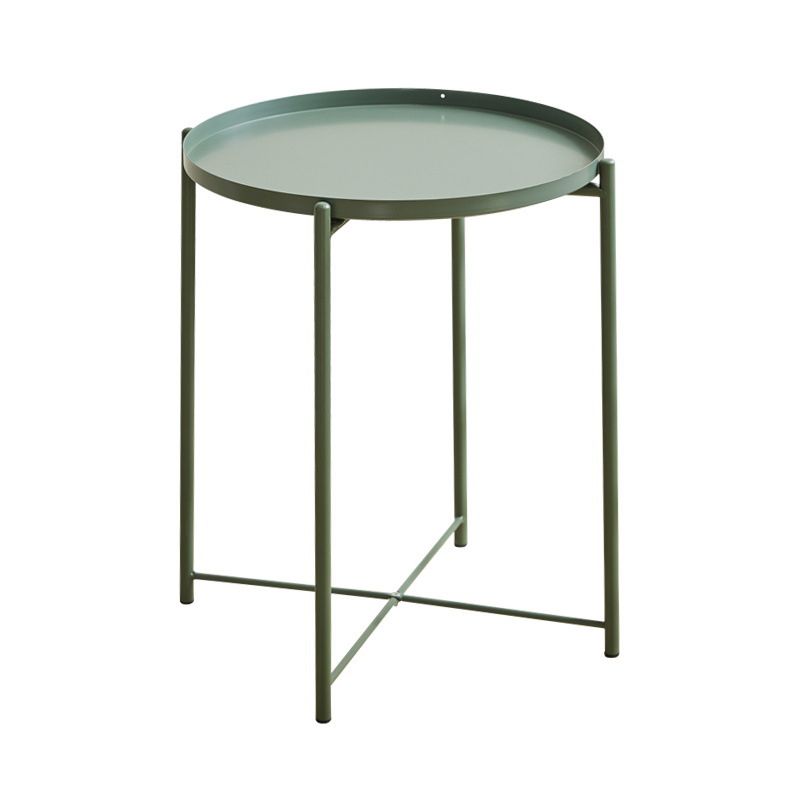 Contemporary Metal Accent Table Nightstand Antique Finish Nightstand