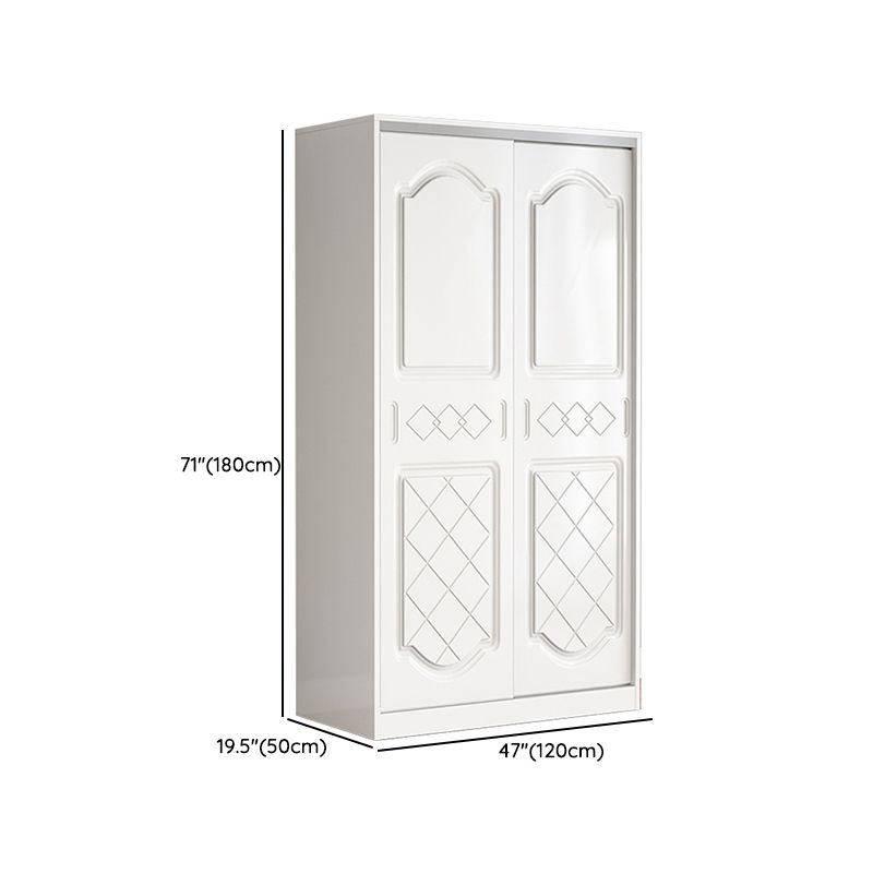 Contemporary White Coat Locker Solid Wood Closet with1 Sliding Door