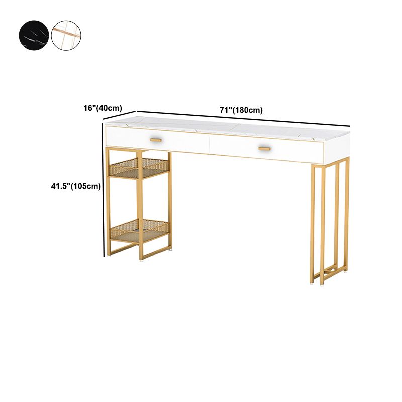 Contemporary Bistro Accent Dining Table Rectangle Bar Table with Storage