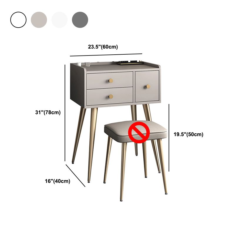 Gray/White Makeup Table With Drawer 15.74" W x 30.70" H for Bedroom