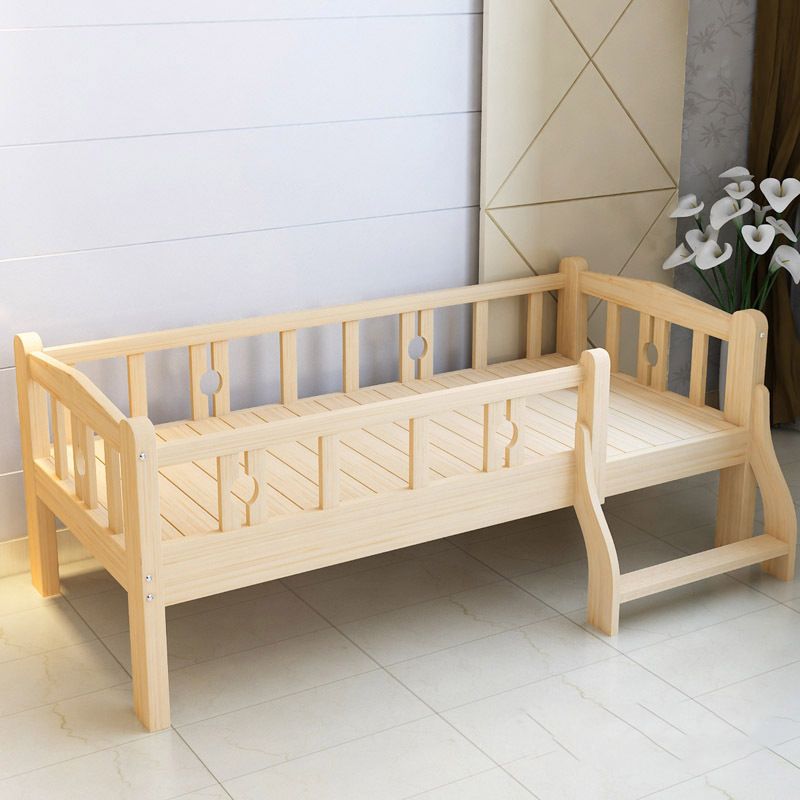 Solid Wood Toddler Bed Mattress Included Kids Bed with Stairway