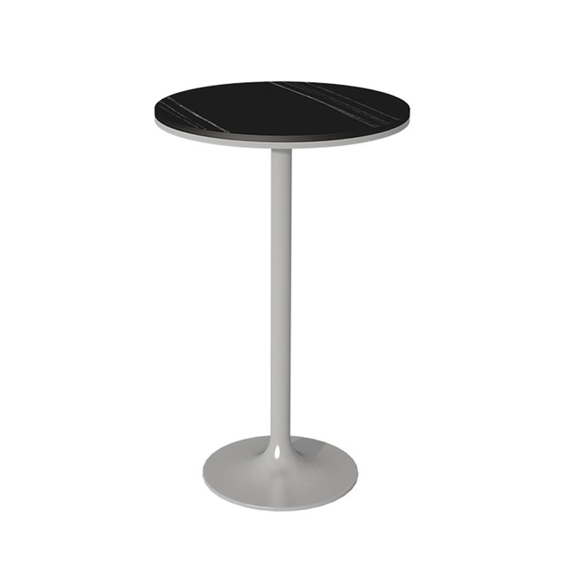 Stone Bar Dining Table Modern Round Bar Table with Pedestal Base for Dining Room