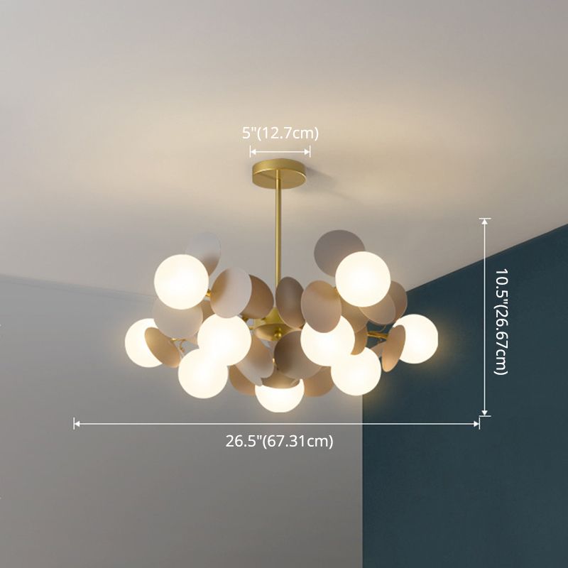 Balloon Hanging Light Fixtures Cartoon Metallic Drop Pendant with Glass Shade for Bedroom