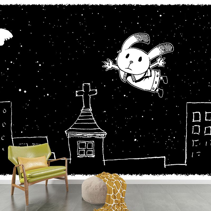 Cartoon Pattern Illustration Mural Mildew Resistant Wallpaper Sleeping Room Wall Mural