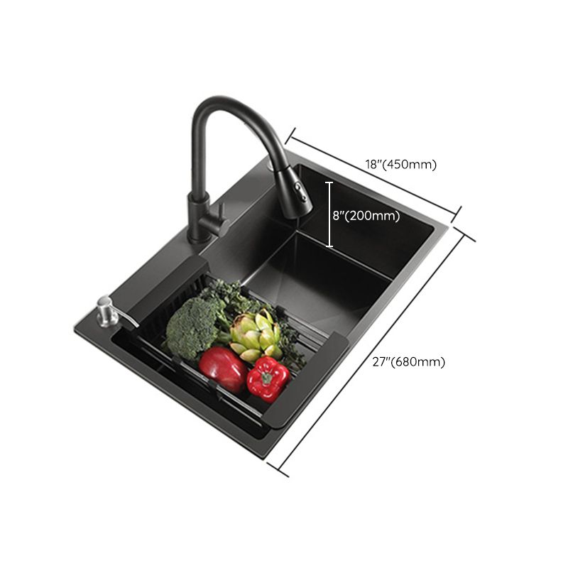 Modern Style Kitchen Sink Stainless Steel Overflow Hole Design Kitchen Sink