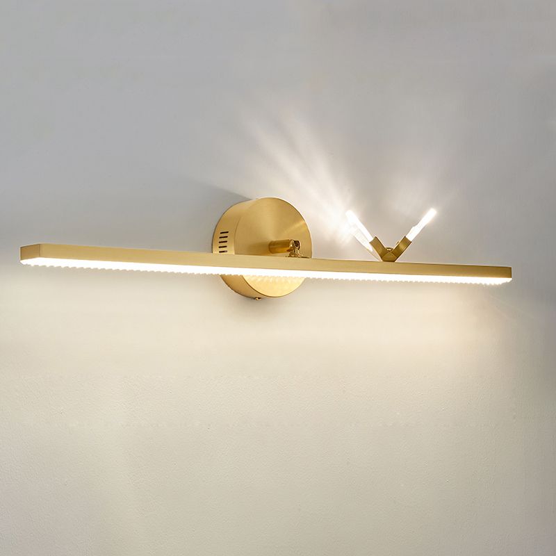 Contemporary 1-Light Wall Sconce Metal Linear Wall Mounted Light for Bathroom