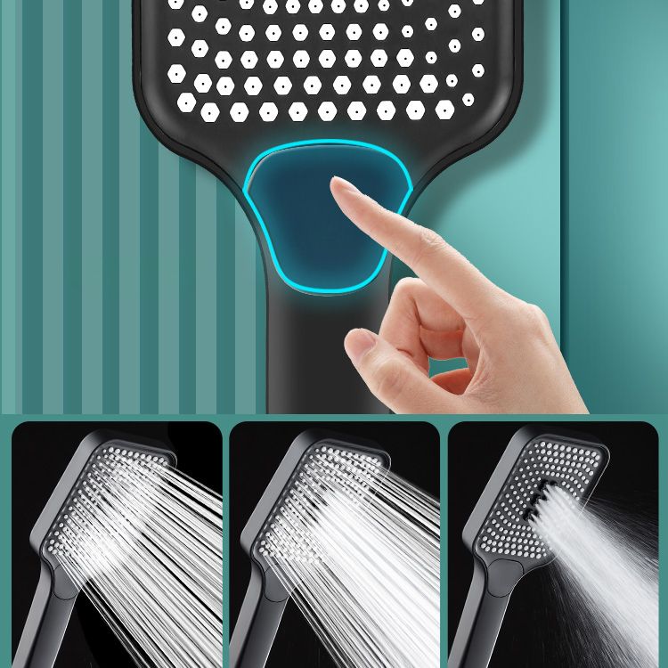 Contemporary Handheld Supercharged Shower Head Square 3 Setting Spray Head