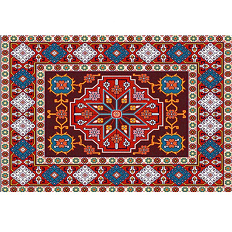 Rode woonkamer tapijt Boheemian Americana Patroon Tapijten Polyester Non-slip gebied Rug