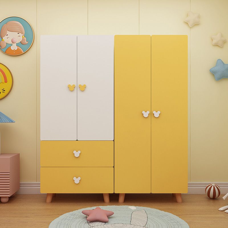 Contemporary Freestanding Kid's Wardrobe Manufactured Wood Wardrobe with Soft Close Doors