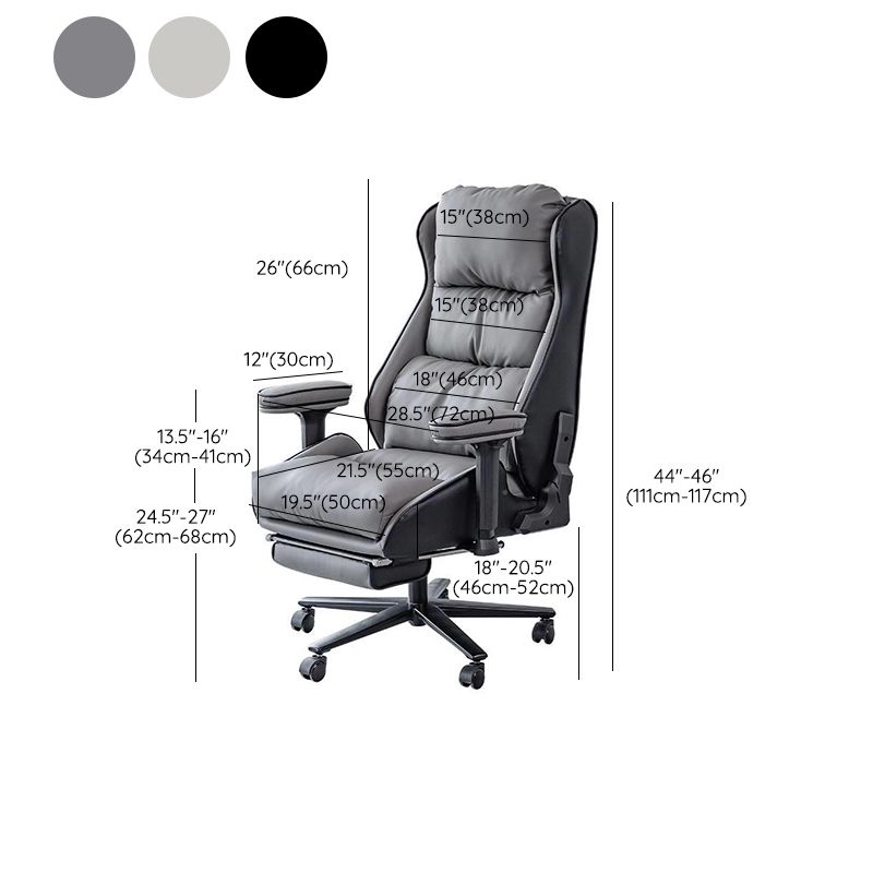 Modern Upholstered Arms Office Chair Rotatable Task Chair with Wheels