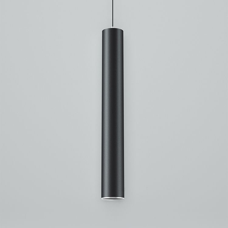 Forme de cylindre Lights Lights Contemporary Metal Pending Lighting Fixtures en noir