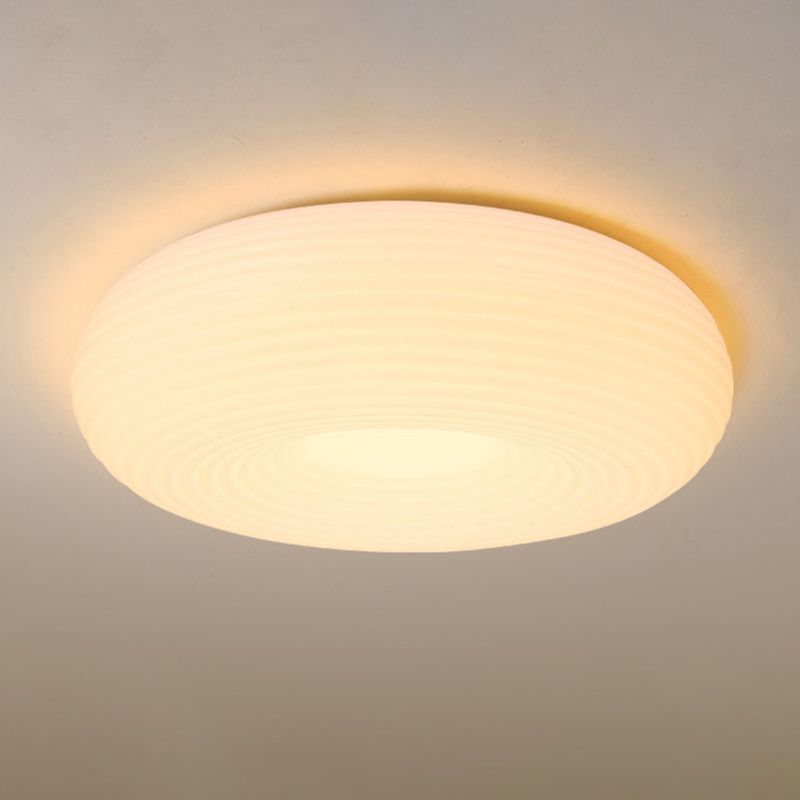 Single White Modern Flush Mount Lighting Unique LED Ceiling Light for Bedroom