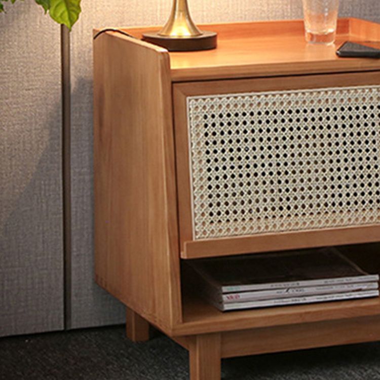 Modern Bed Nightstand Solid Wood Bedside Cabinet for Bedroom