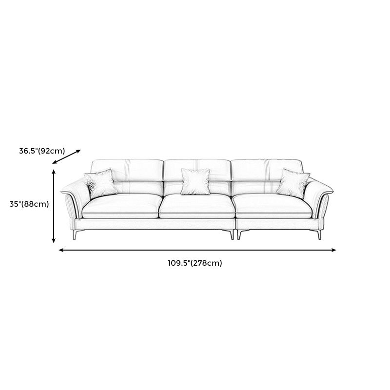 Contemporary Pillow Top Arm Sectional Sofa 34.65"H Cushion Back Sofa