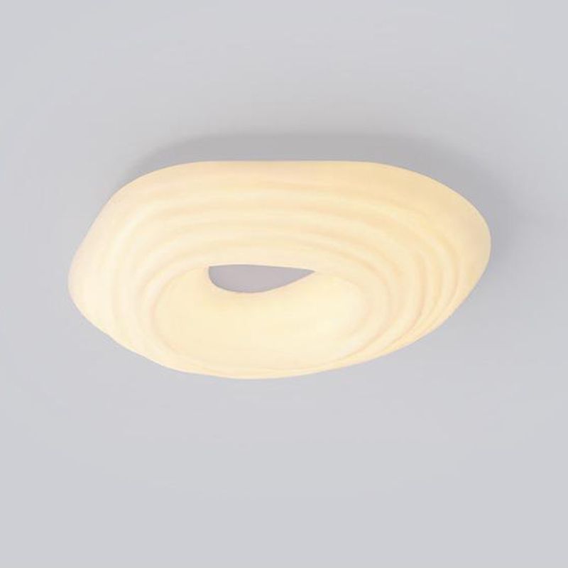 White Shaded Flush Mount Lighting Modernism LED Ceiling Light for Foyer