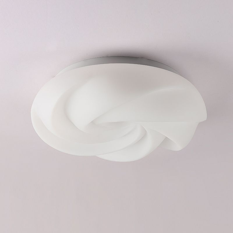 Modern Metal Flush Mount Cookies Shape Ceiling Light with Plastic Shade for Living Room