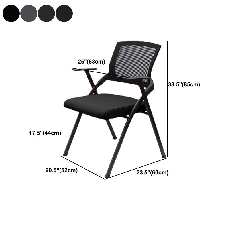 Modern Conference Chair with Mid Back Ergonomic Office Chair with Black Metal Frame