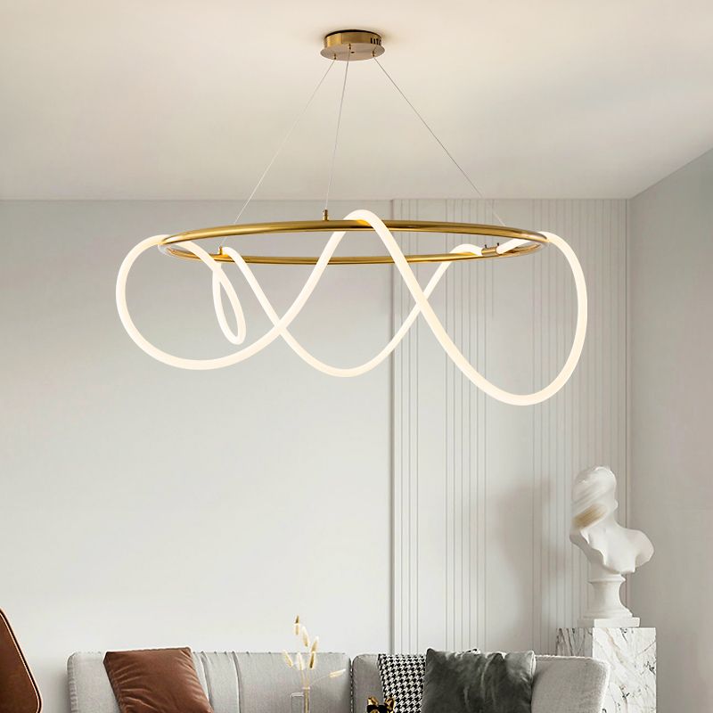 Moderne kroonluchter verlichtingsarmaturen woonkamer lineaire kroonluchter lamp in goud