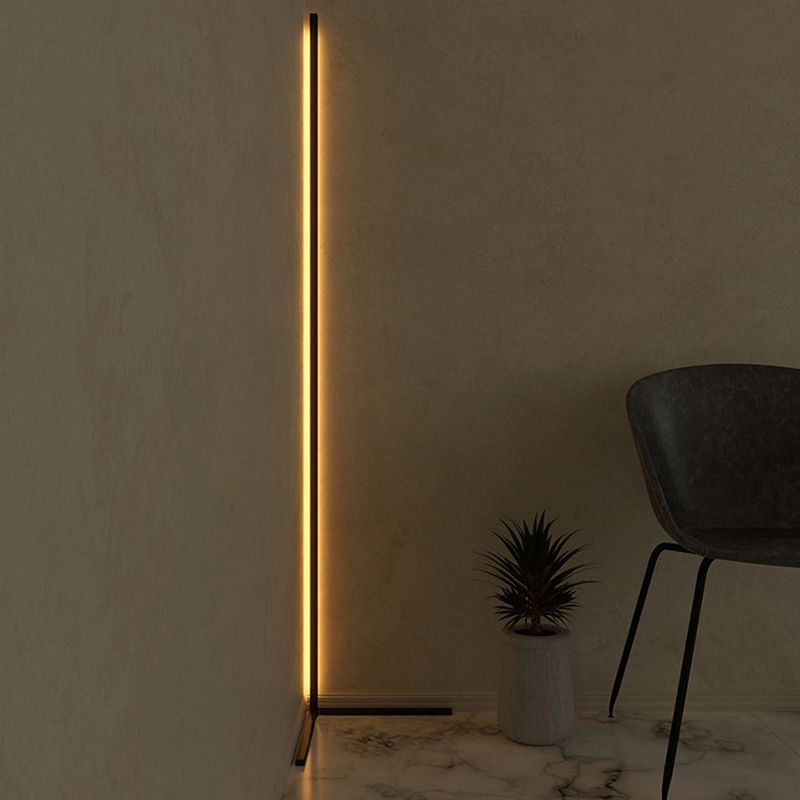 Modern Simplicity LED Floor Lamp Lacquered Iron Linear Floor Lamps with Acrylic Shade