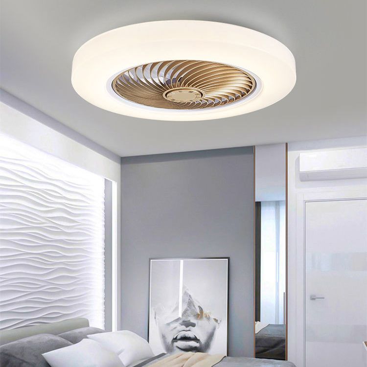 Luz de ventilador circular de estilo macarrón LED acrílico LED Semi Flush Mount Lighture