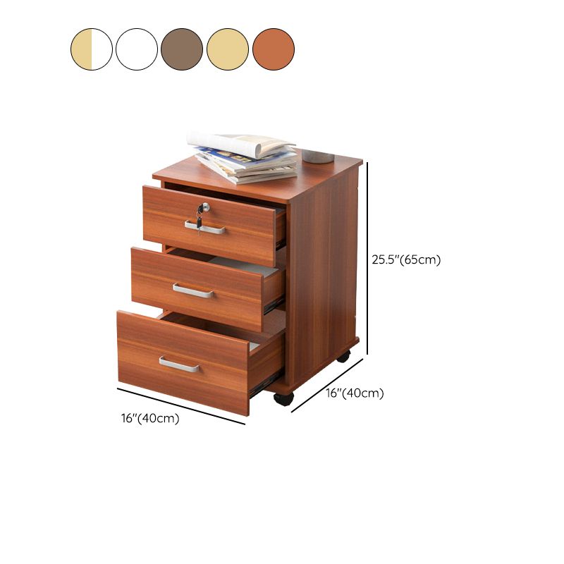 Modern Style Vertical Filing Cabinet Wood Locking Storage Filing Cabinet with Wheels