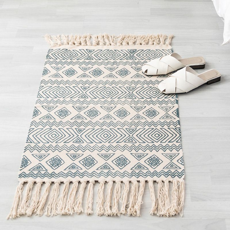 Alfombra múltiple Boho Algodón Mezcla de algodón Southwestern alfombra alfombra hecha a mano con borla para decoración